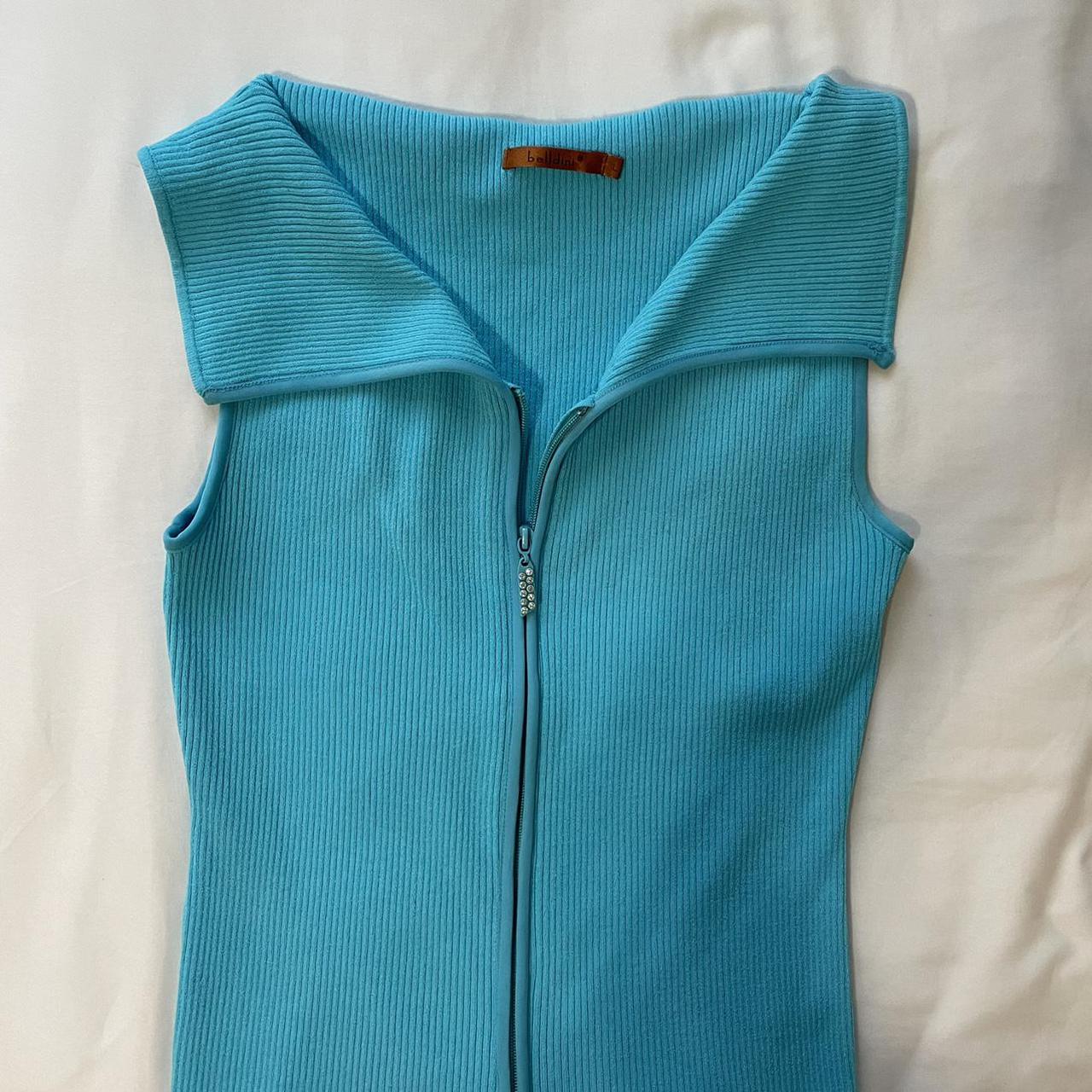 Belldini Women's Blue and Silver Vest (3)