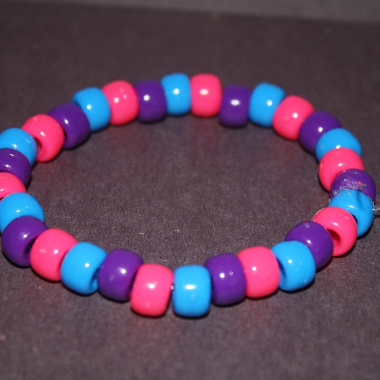 Bisexual flag colors kandi bracelet single. Made... - Depop