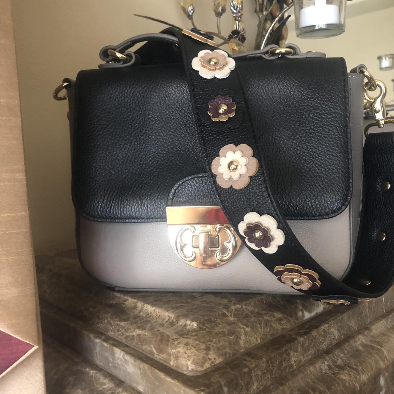 Retired Emma Fox Black Leather Fold Over Satchel Hobo Handbag Shoulder Bag  Lily | eBay