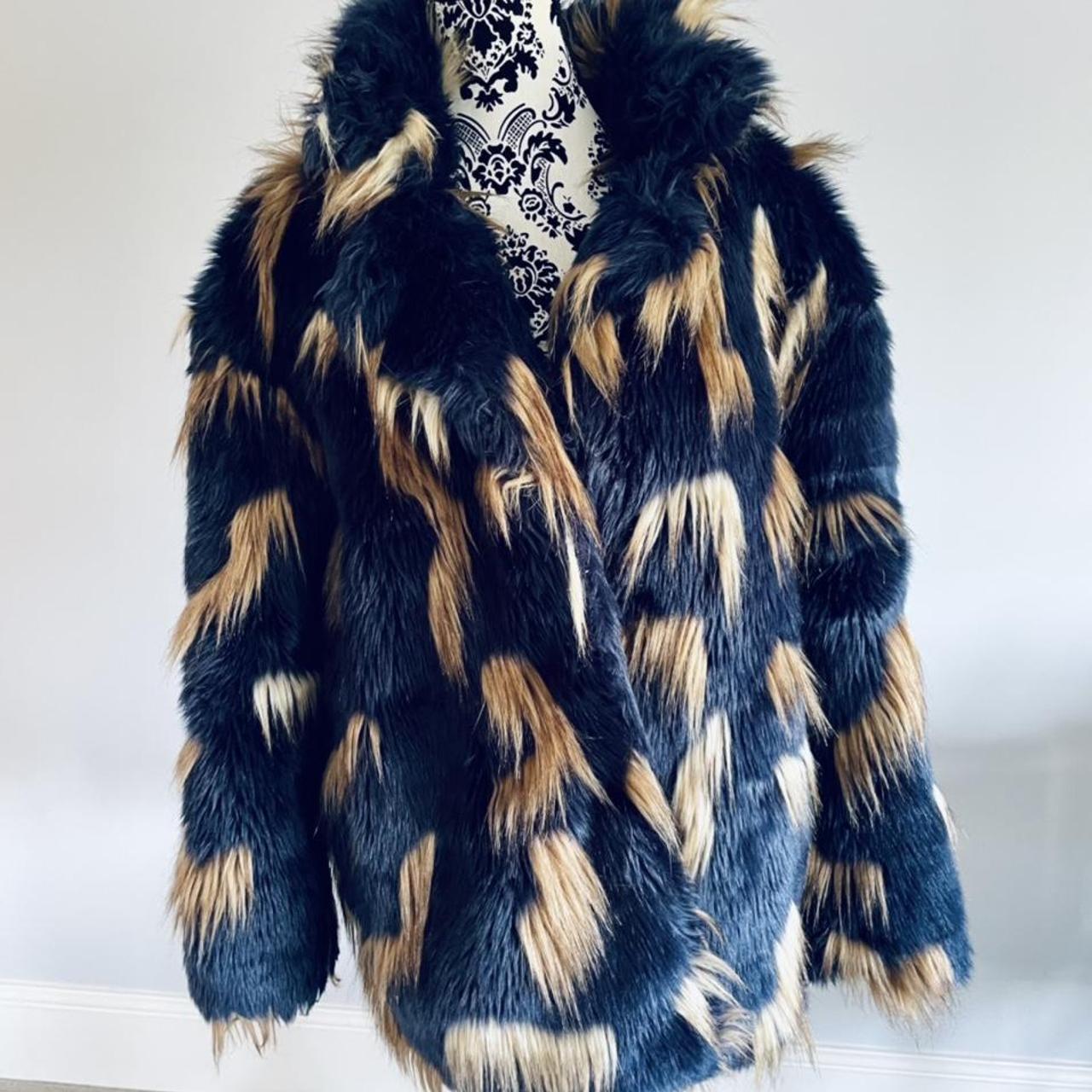 Asos blue fur coat best sale