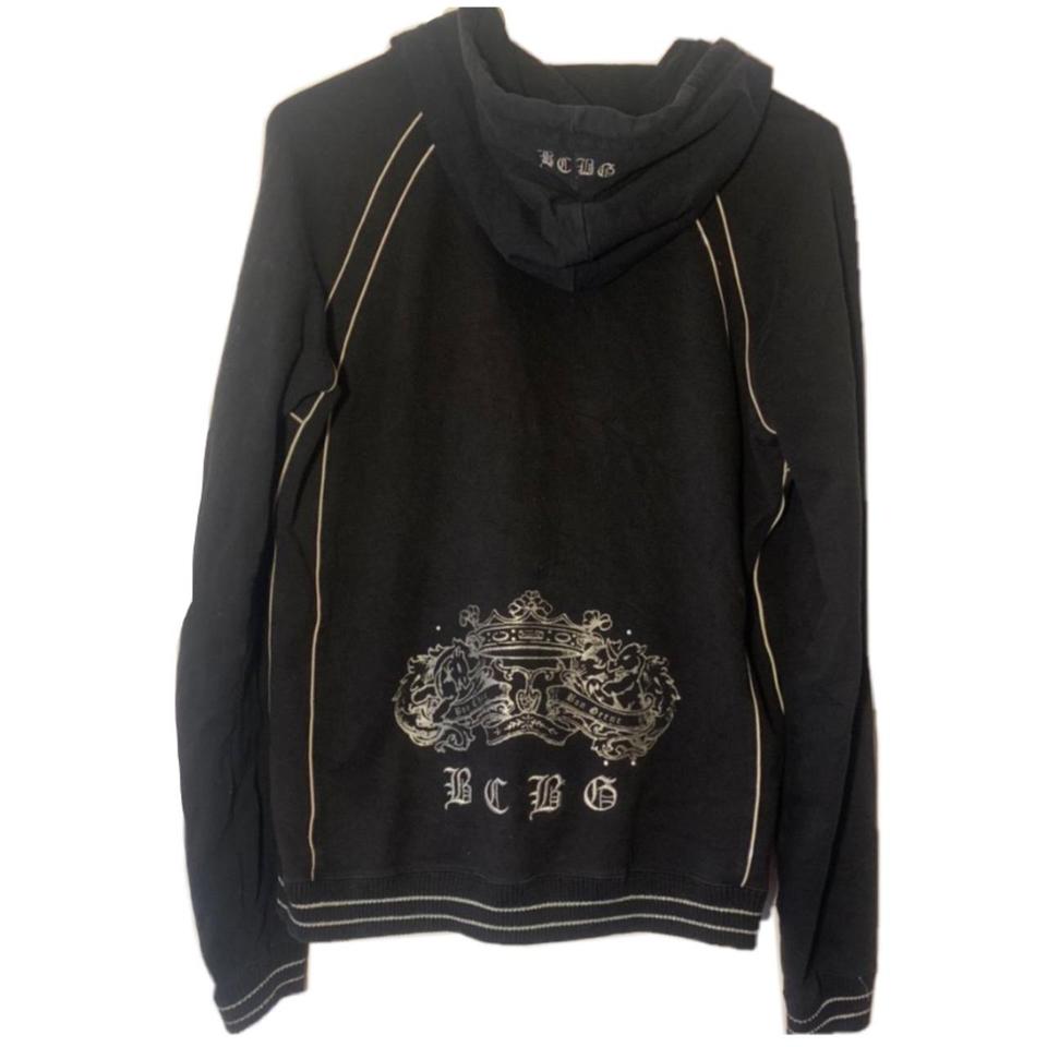 embroidered couture BCBG y2k black 2000s zip up hoodie