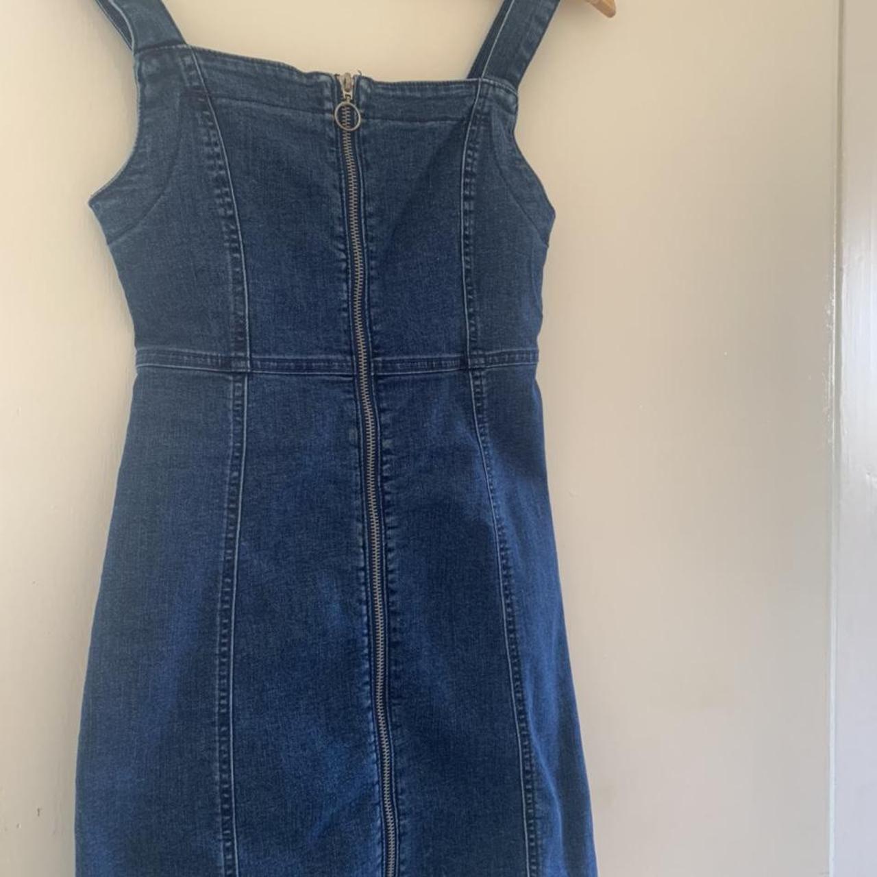 Denim zip up dress👗💙 Size 6 y2k 90s 80s 70s 60s... - Depop