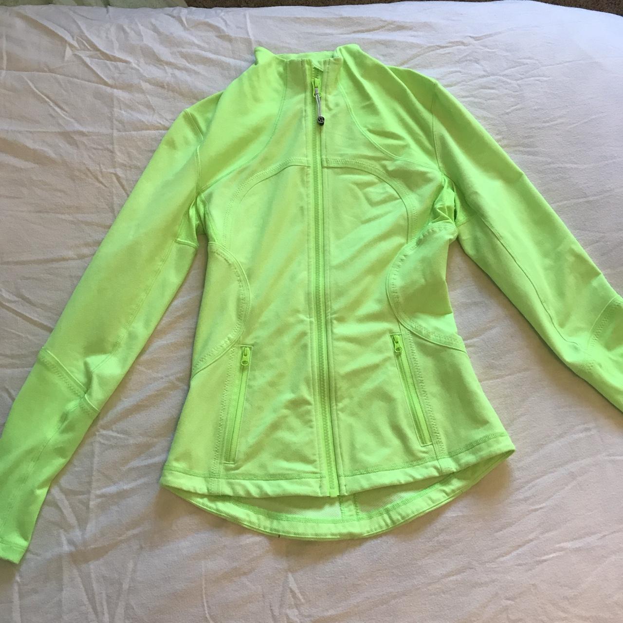 Neon yellow Lululemon zip up jacket. Original 100 Depop
