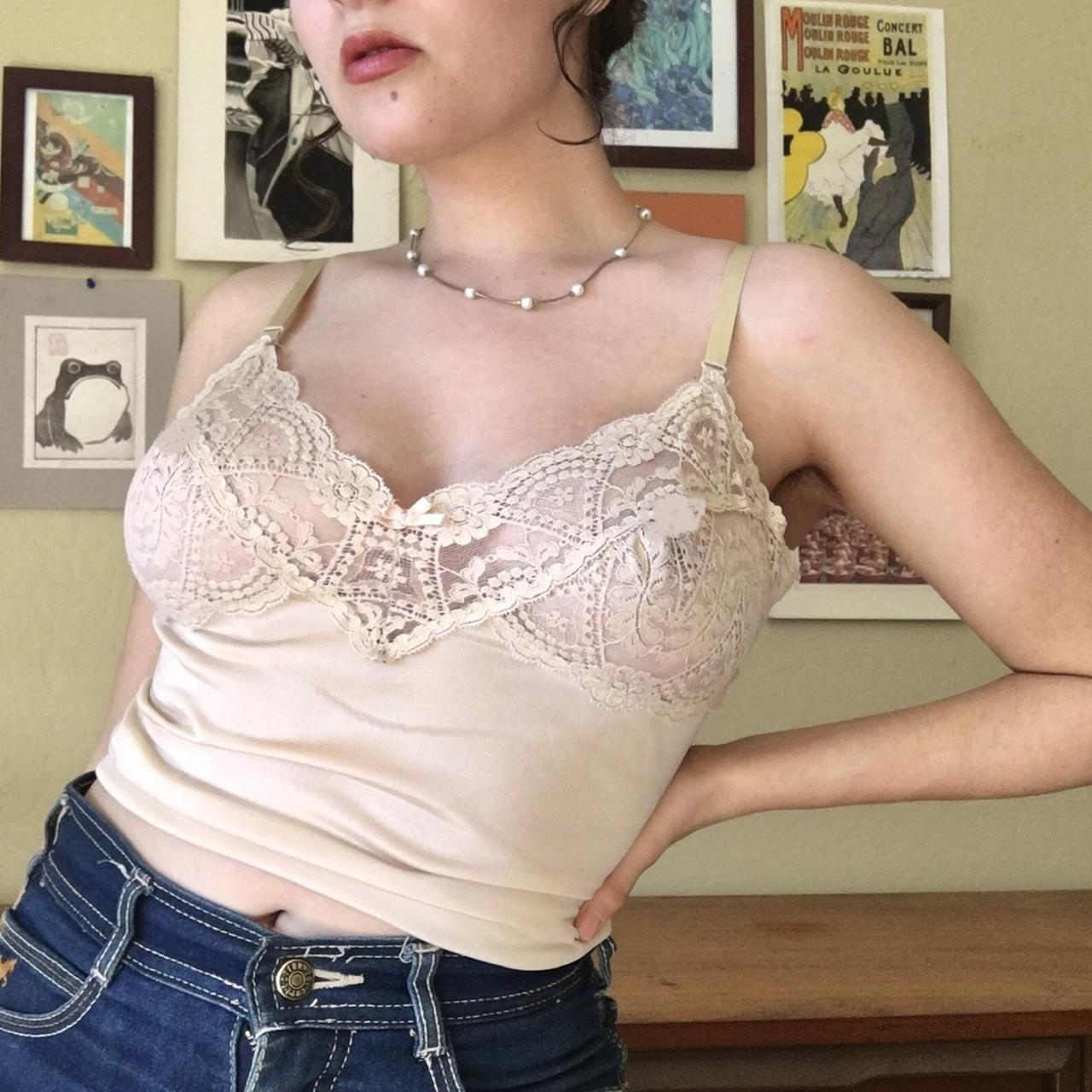 80s WHITE LACE CAMI TOP