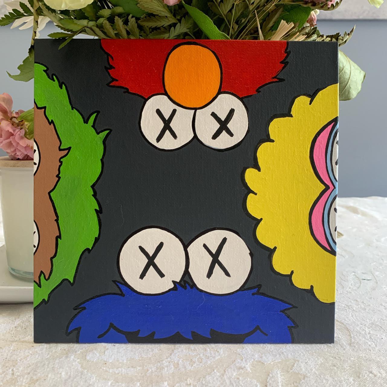 Sesame Street 8x8 Acrylic painting on a flat Depop