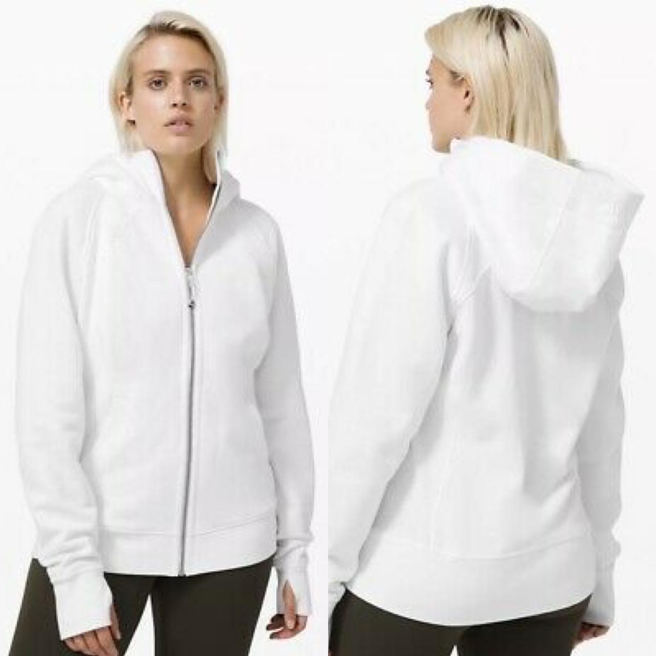 Lululemon White Opal Scuba Hoodie Full Zip Jacket... Depop