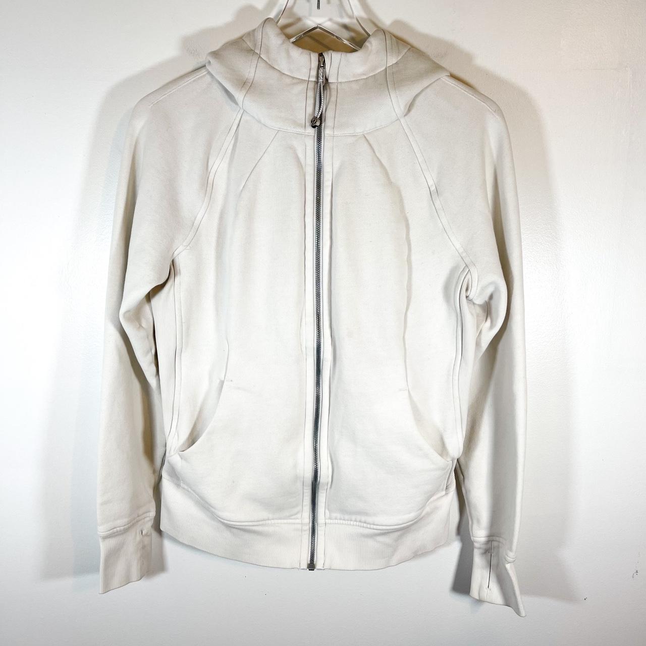 Lululemon White Opal Scuba Hoodie Full Zip Jacket... Depop