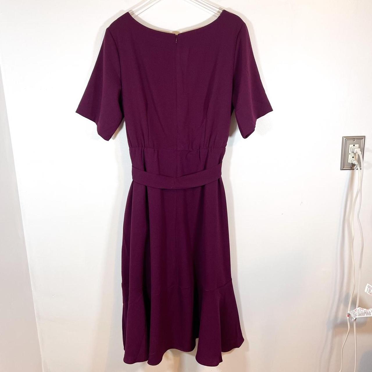 NWT LANE BRYANT Purple Burgundy BOATNECK FIT & FLARE... - Depop