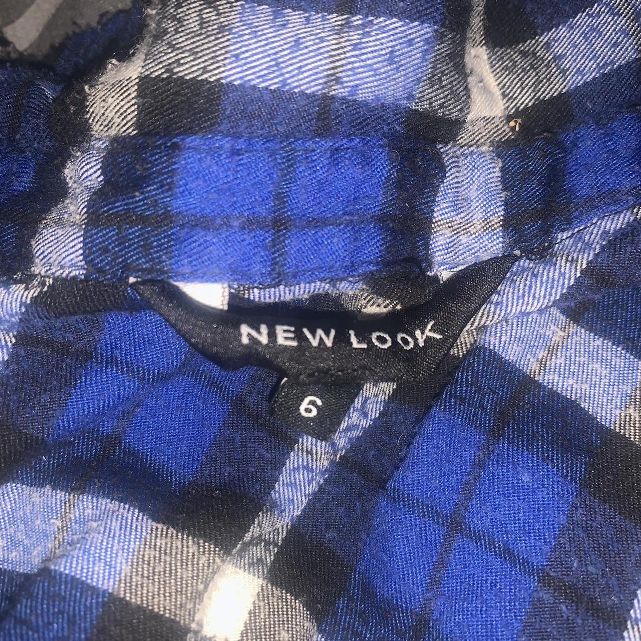 New Look Women's Blue and Black Shirt Depop