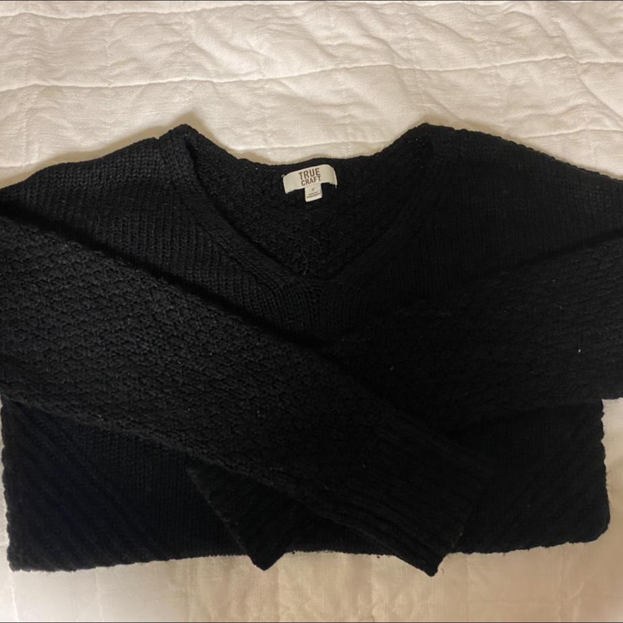 Simple knit black sweater. Looks great tucked into... - Depop