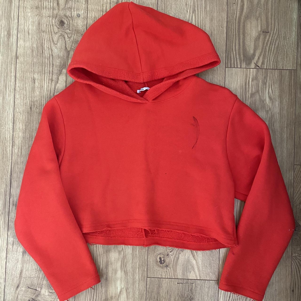 zara red hoodie