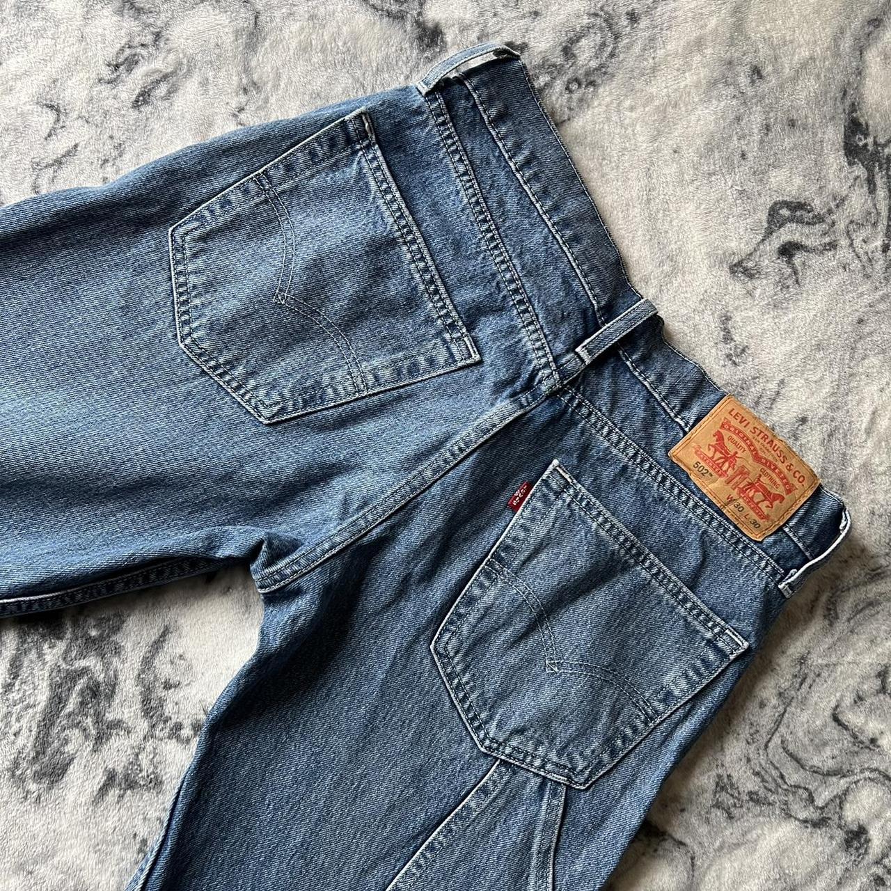 Levis 502 Blue Mens Jeans Regular Taper Lightweight... - Depop