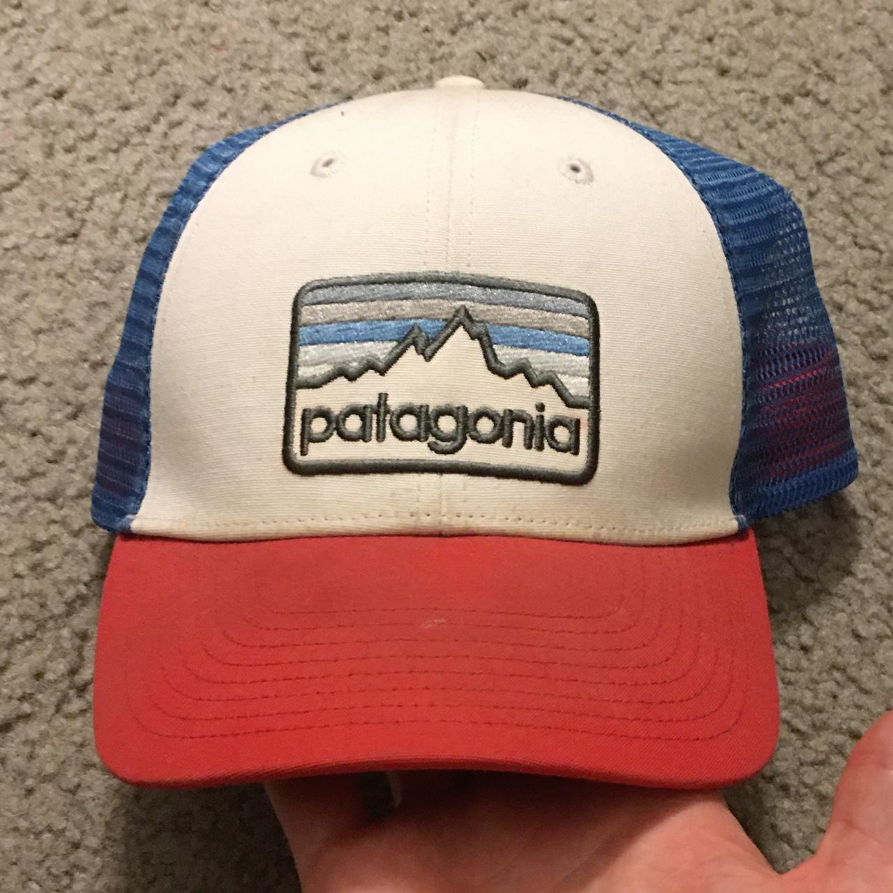 Slightly Used Patagonia red white and blue hat. OS