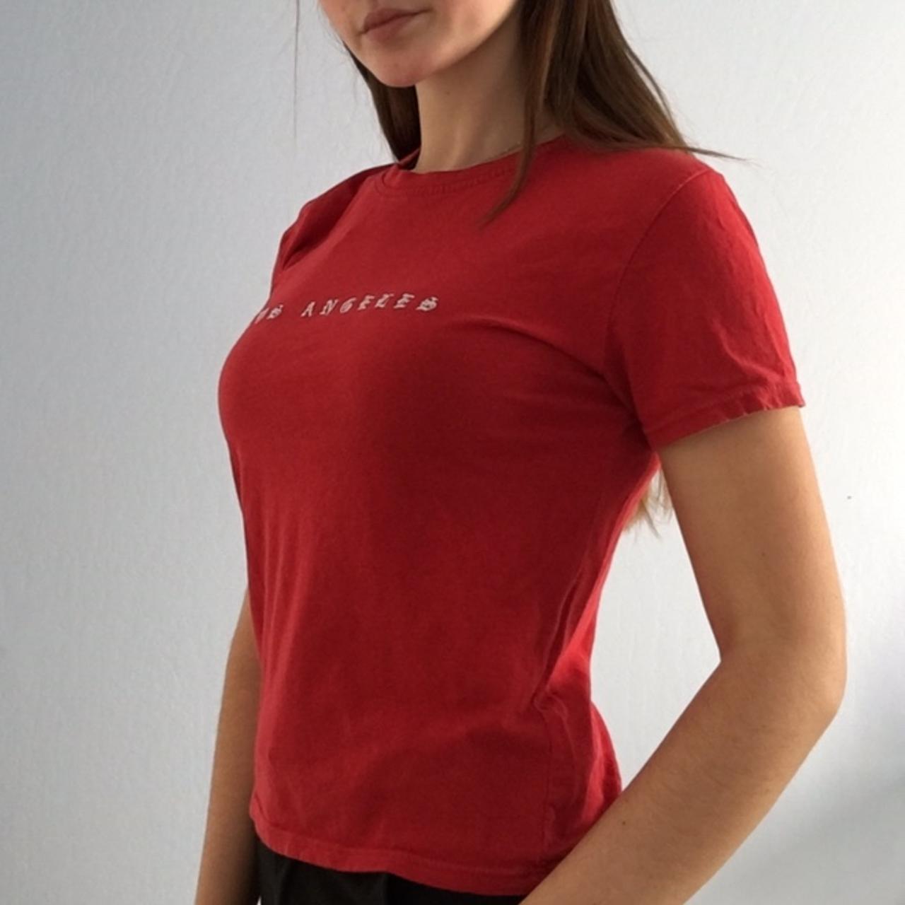 T-Shirt Vermelha Brandy Melville, Camiseta Feminina Brandy Melville Usado  95960425