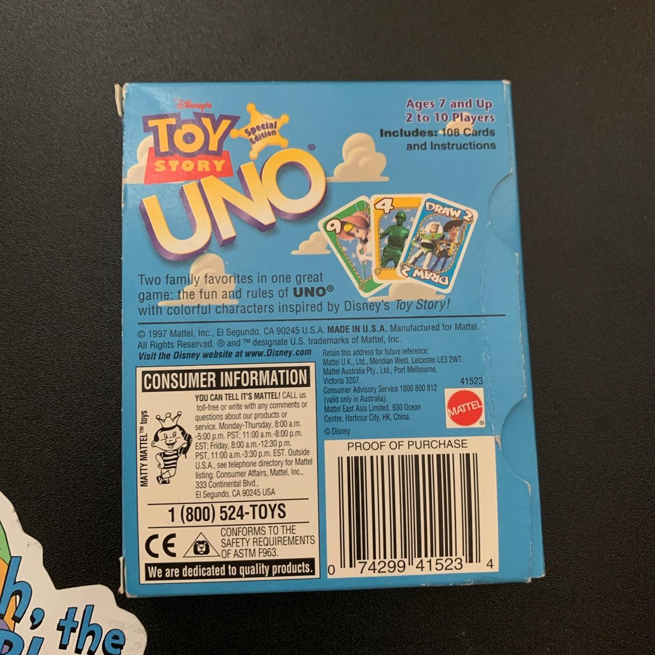 Vintage Toy Story Special Edition UNO selling Cards Sealed 1997