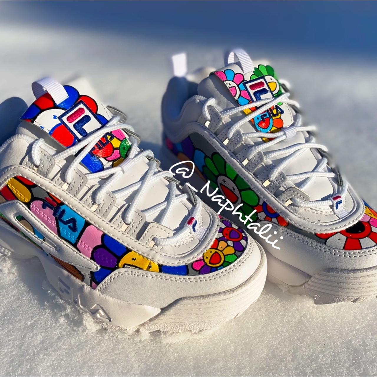 MURAKAMI Custom Fila Disruptors Depop