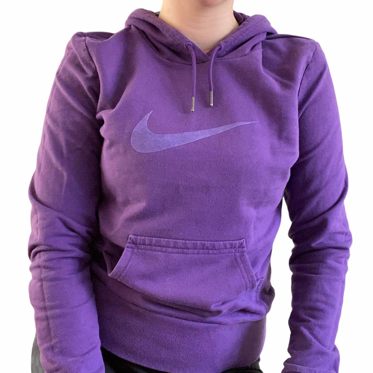 Nike tick hoodie. Great quality purple nike hoodie... - Depop