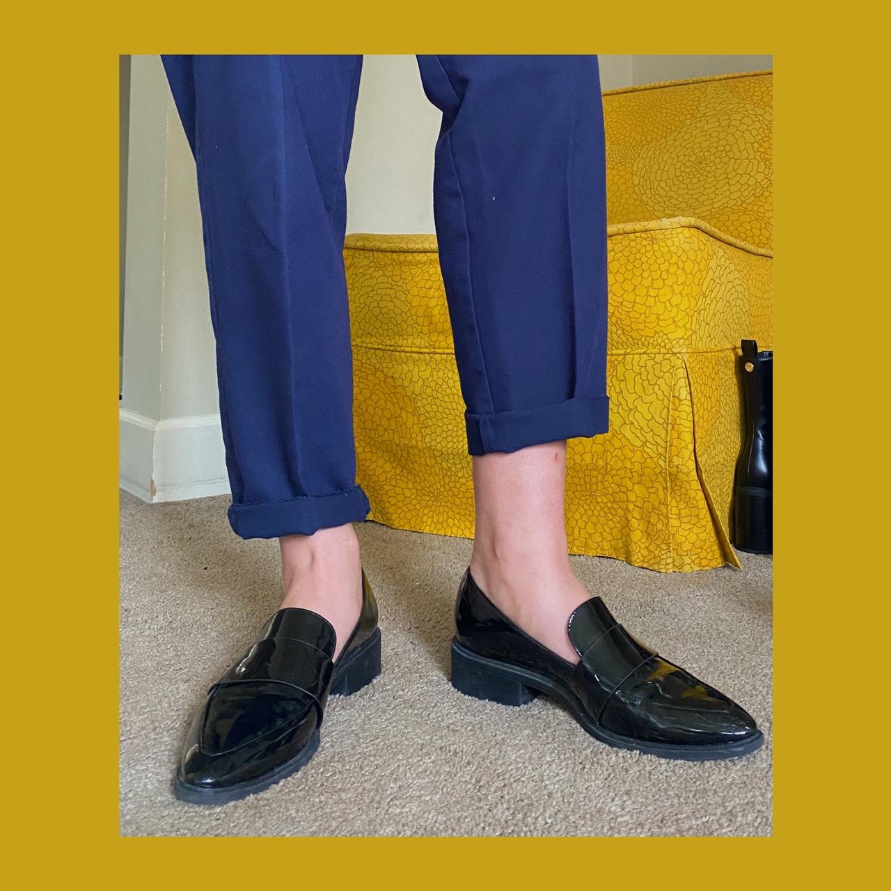 The best black loafers! From H&M, have some scuffing... - Depop