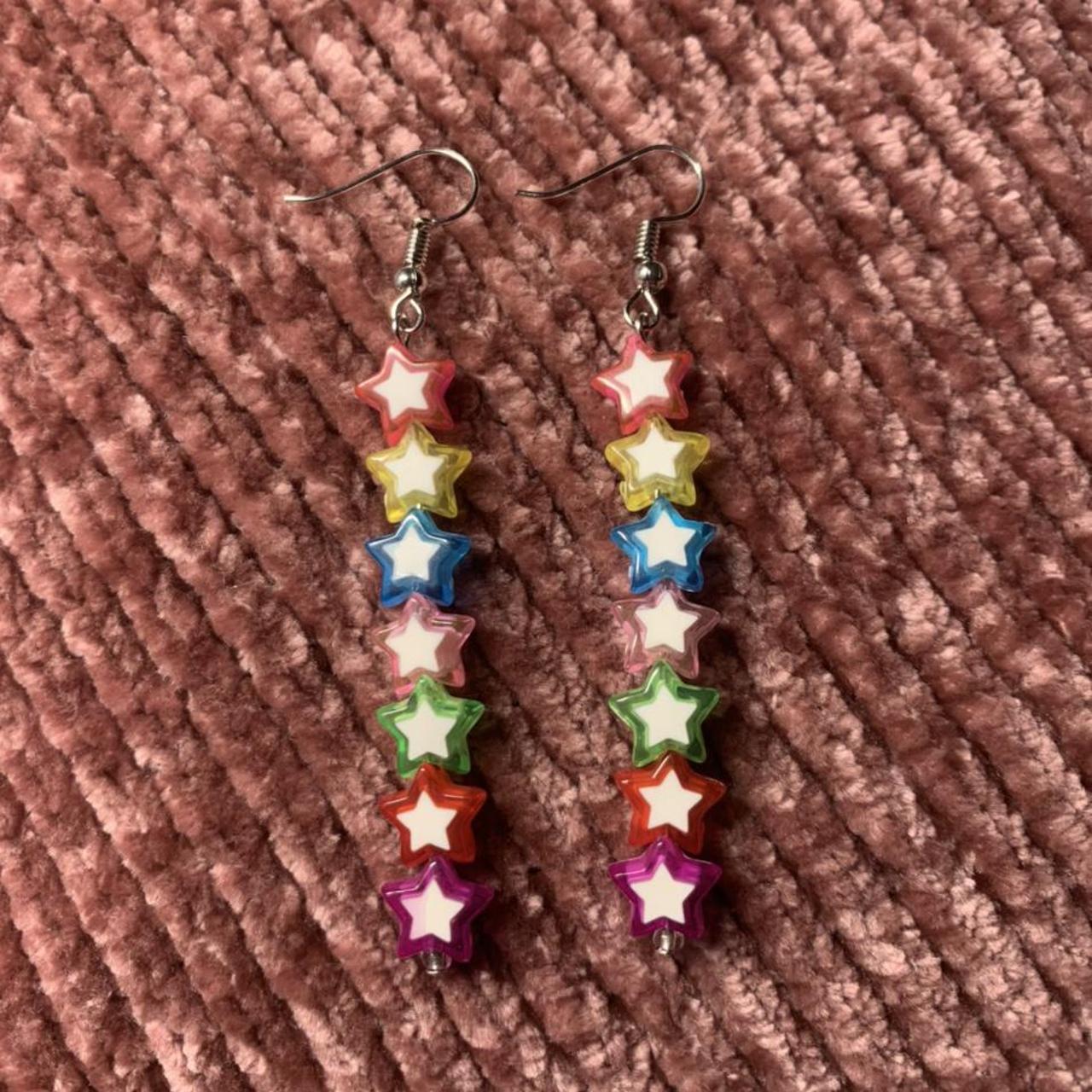 Product Image 1 - Multicolored star earrings! 🦋

These earrings