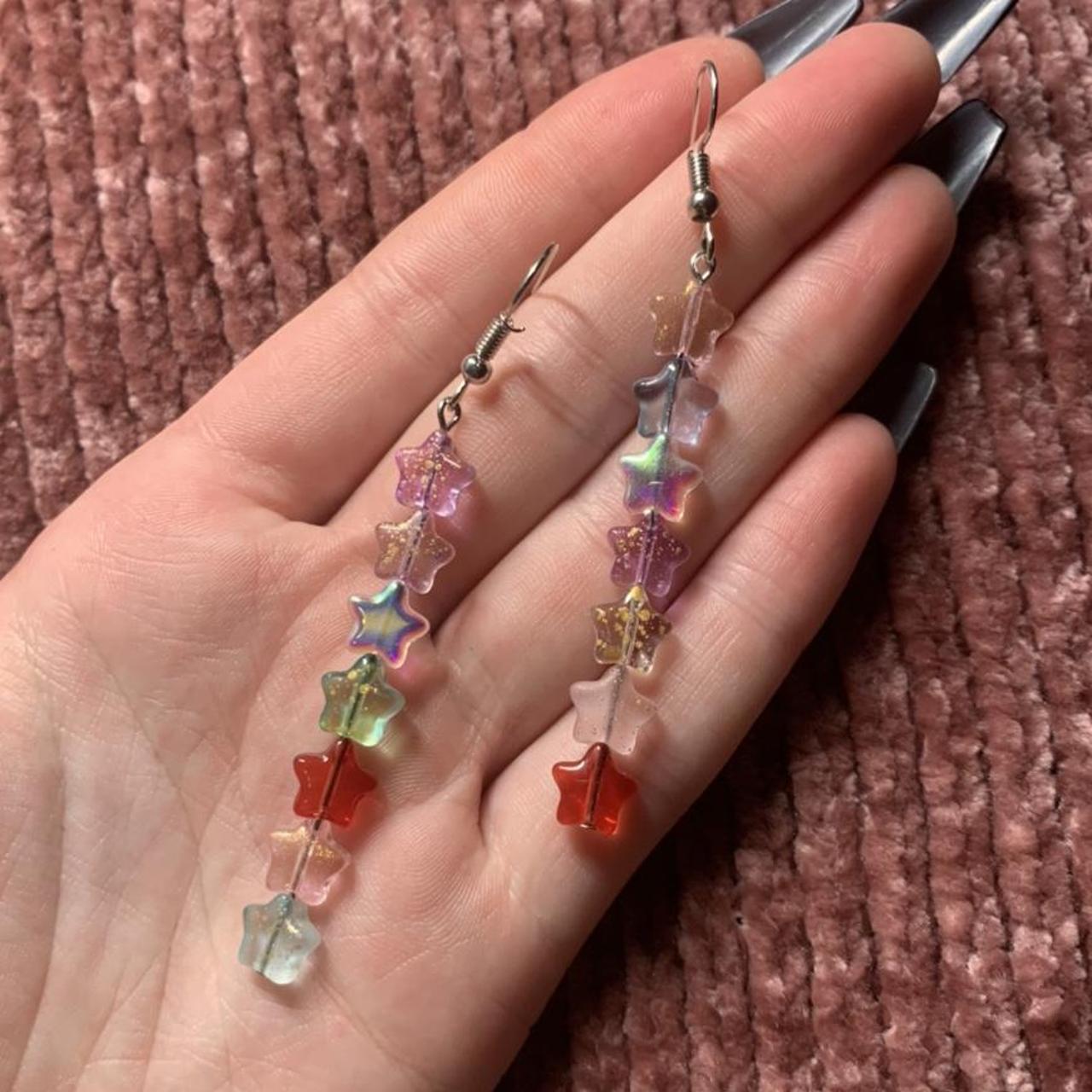 Product Image 1 - Multicolored glass star earrings! 🦋

These