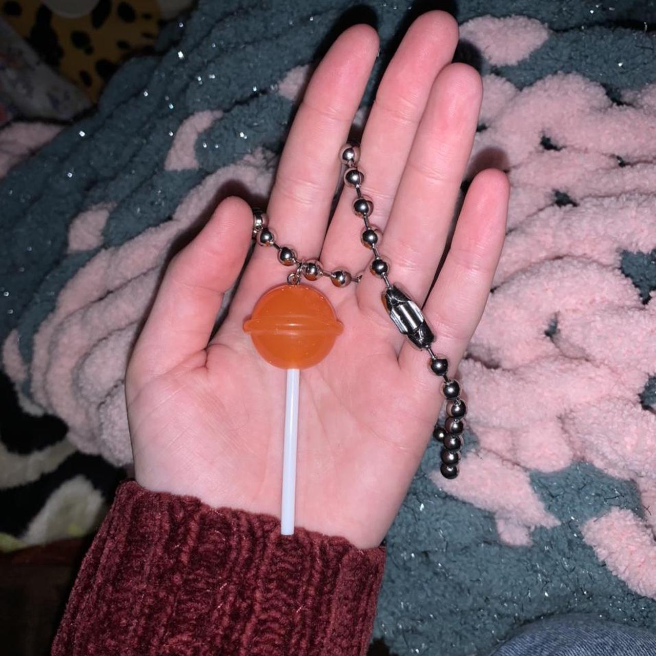 Product Image 2 - Chunky orange sparkly lollipop sucker