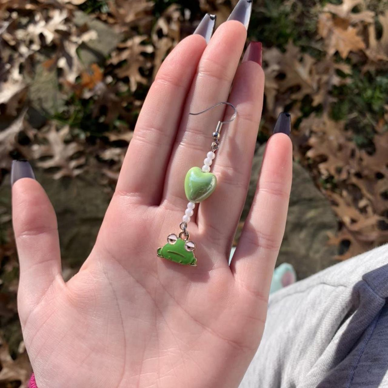 Product Image 2 - The froggy heartache earrings! 🦋

Handmade