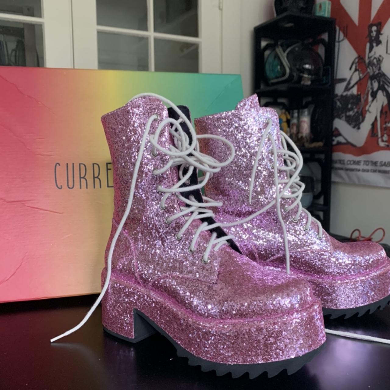 Dolls kill glitter on sale boots