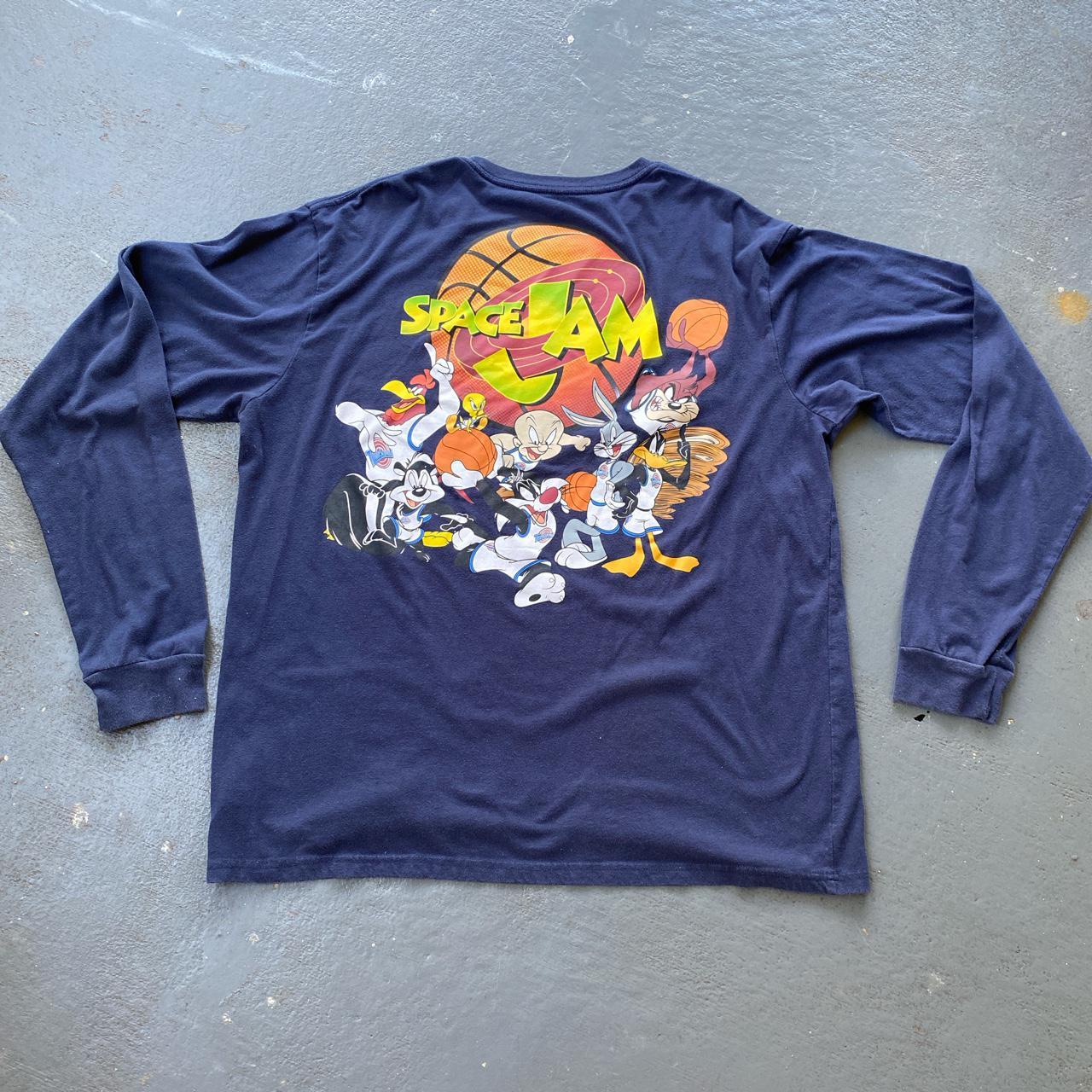 Space Jam Long Sleeve Navy Blue T-shirt! Awesome... - Depop