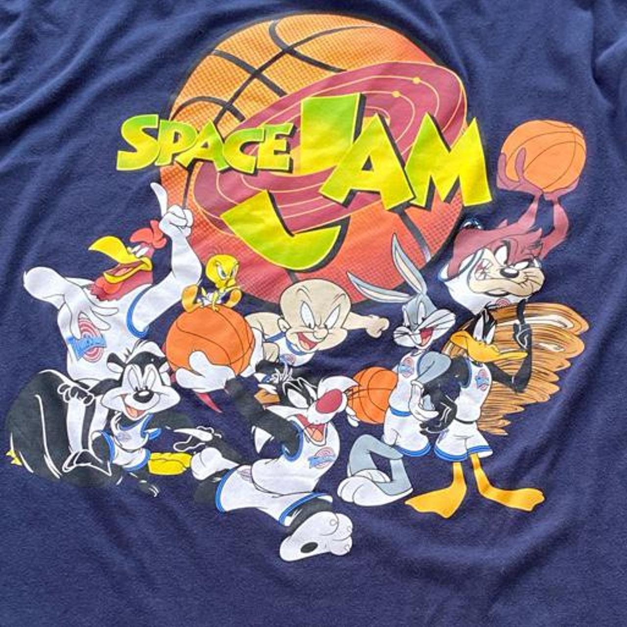 Space Jam Long Sleeve Navy Blue T-shirt! Awesome... - Depop