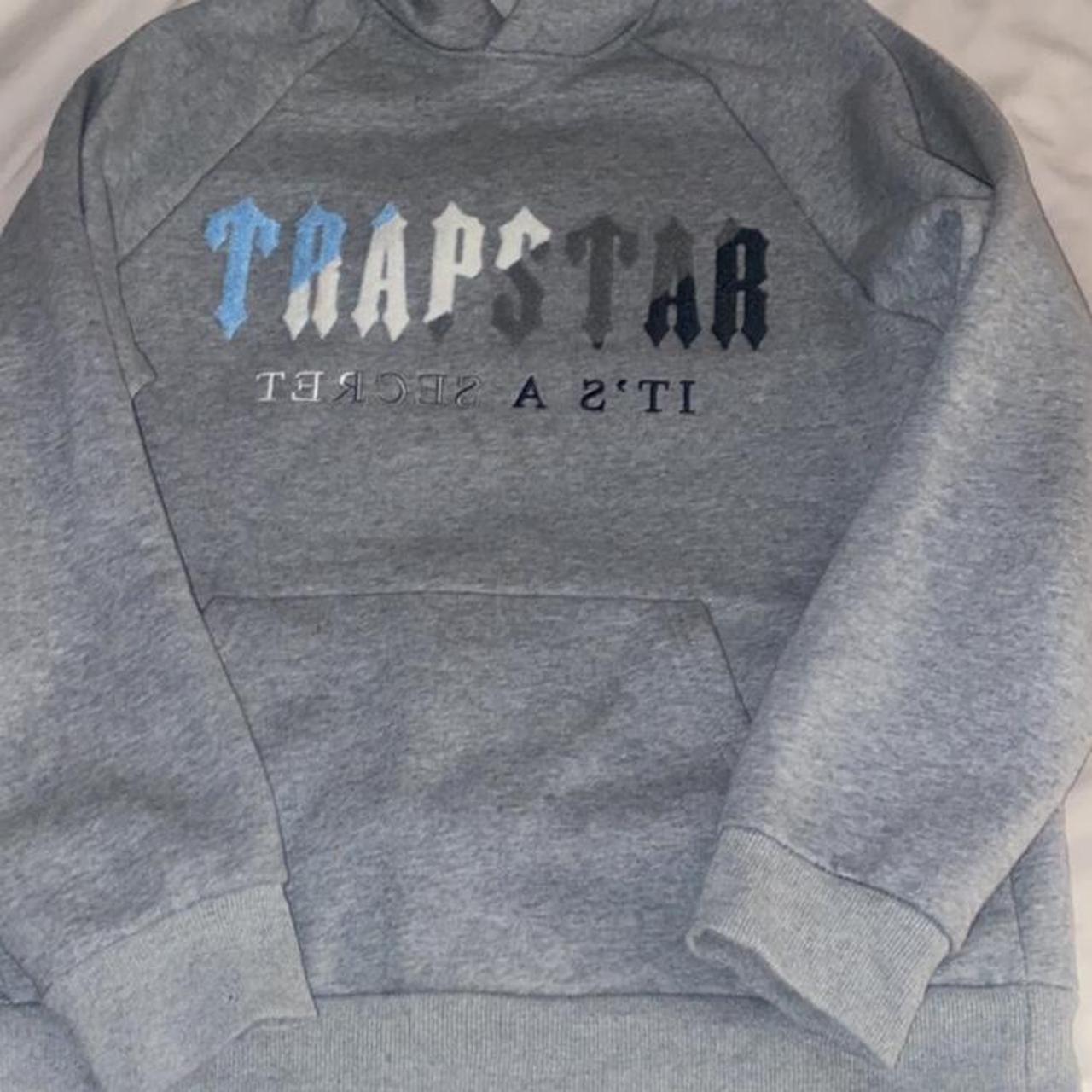 Trapstar Men's Grey and White Hoodie | Depop