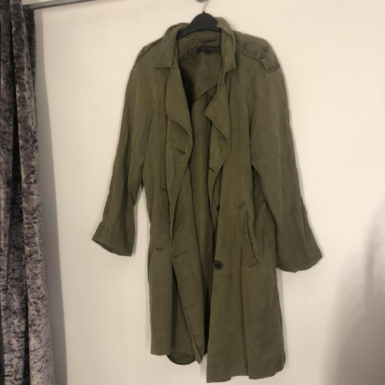 Beautiful topshop petite long khaki coat in great... - Depop