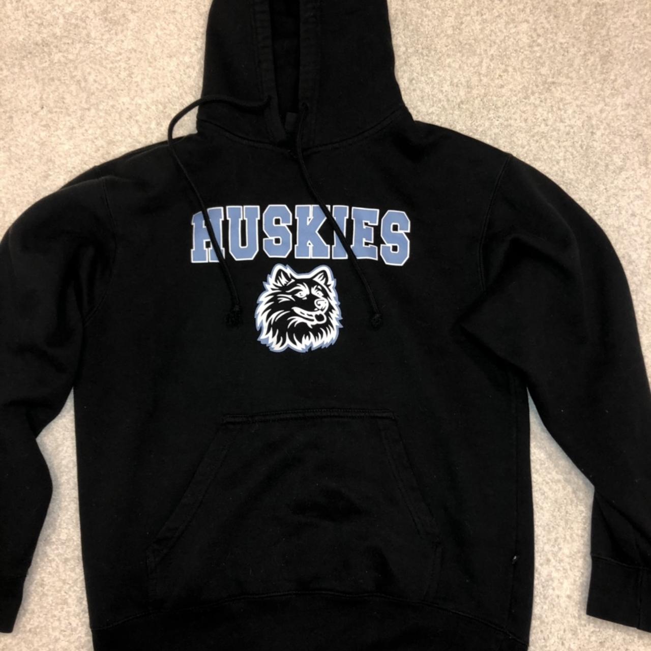 Huskies black blue and white hoodie- size small.... - Depop