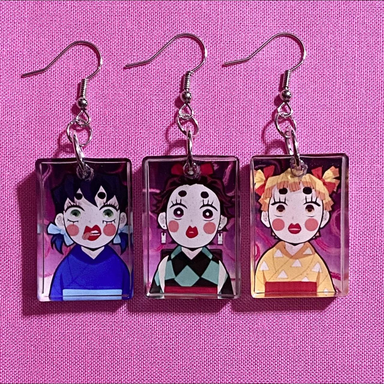 Demon Slayer Anime Earrings Lightweight Depop