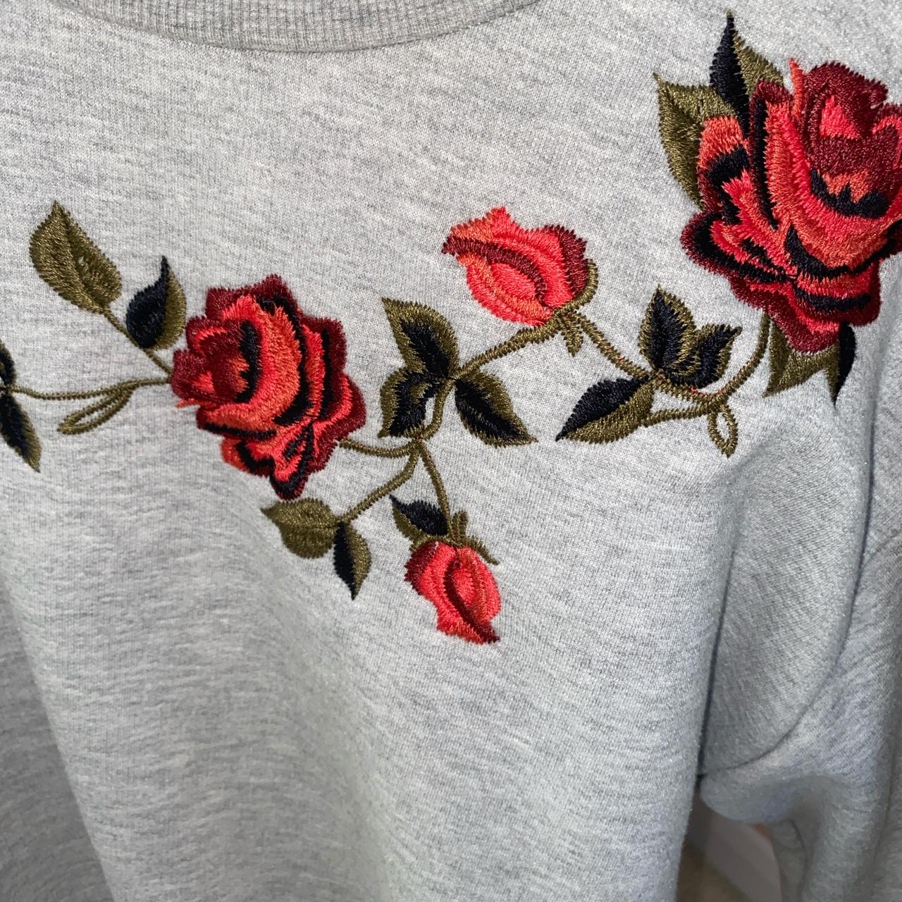 Rose shop embroidered sweatshirt