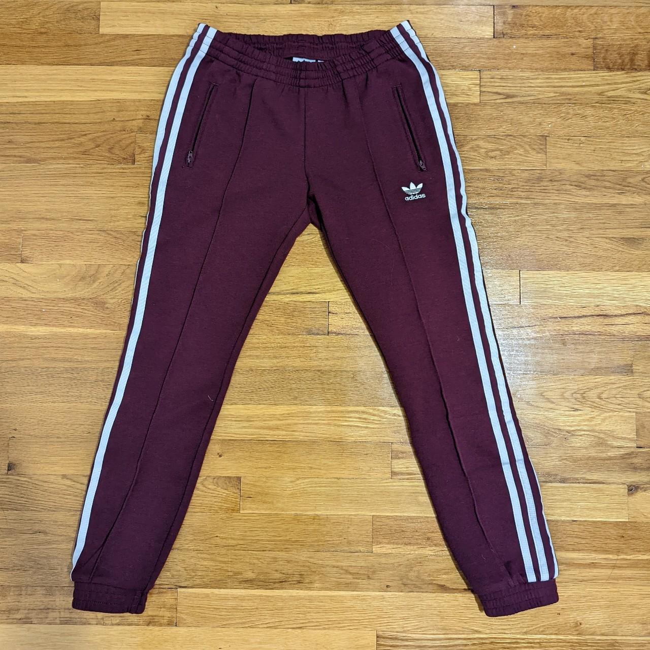 Adidas track joggers women's xss maroon never... Depop