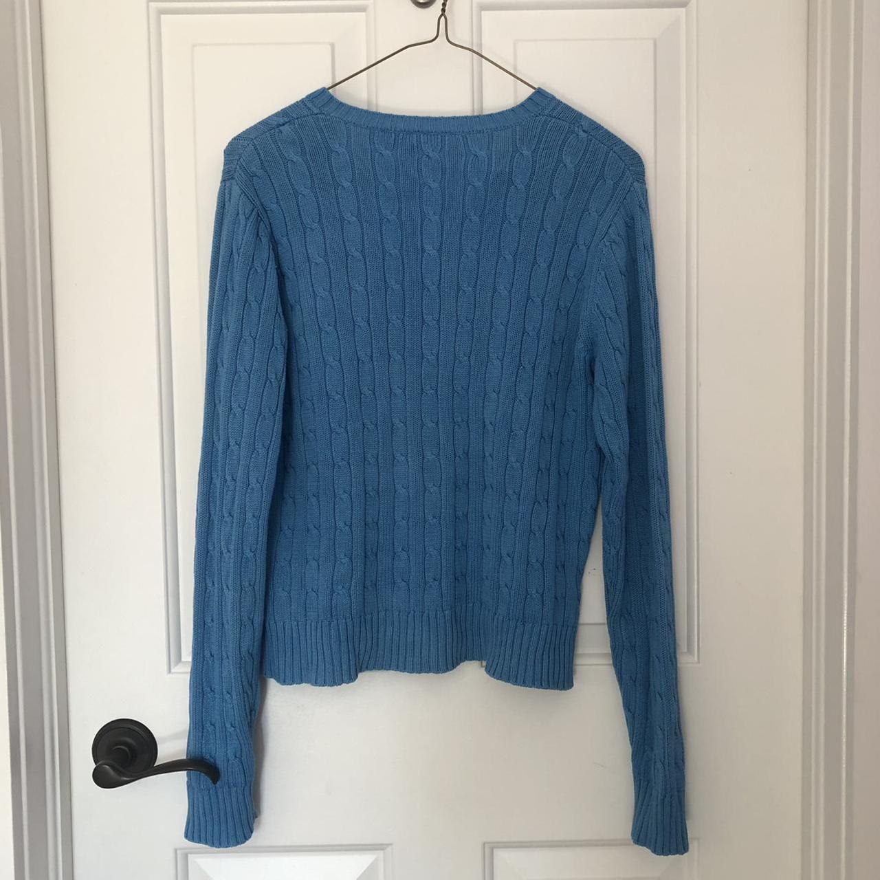 cable knit blue sweater🦋 in excellent preloved... - Depop