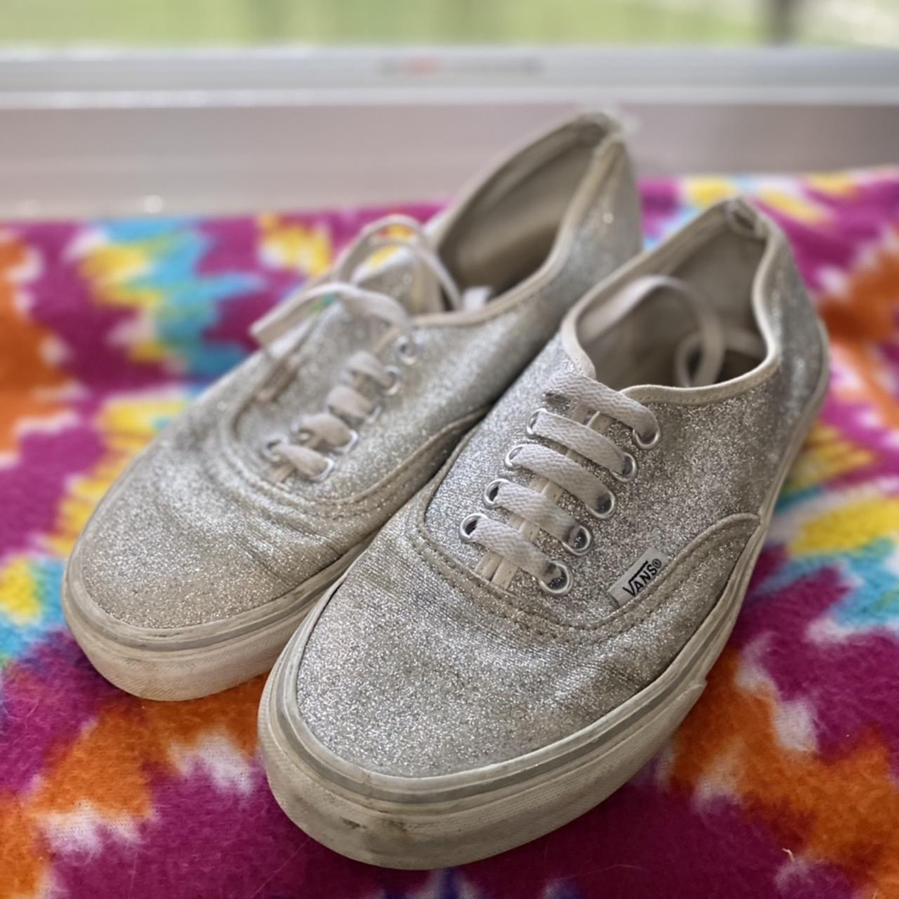 Glitter vans silver sale