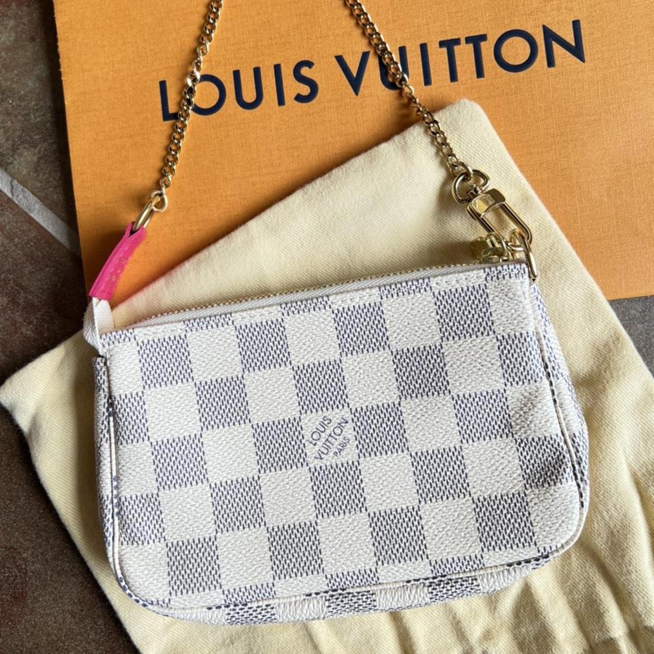 Louis Vuitton Pochette Wristlet Damier Azur Cream