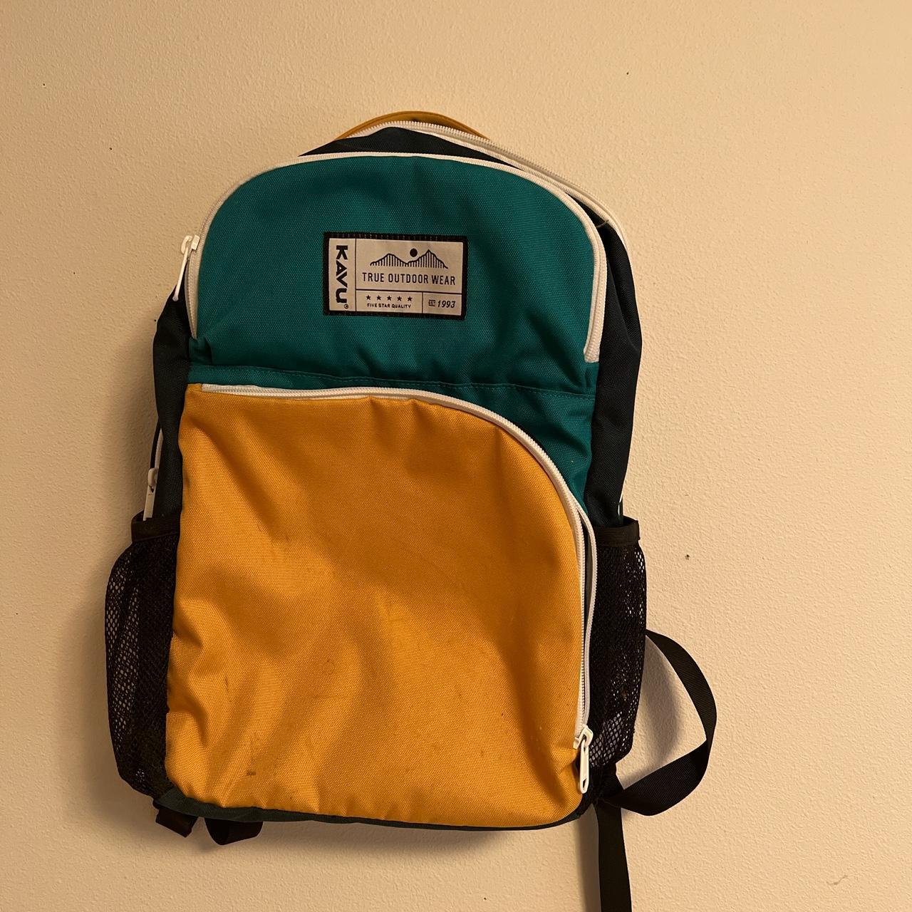 Kavu Colorblock Backpack Medium Size Green,... - Depop