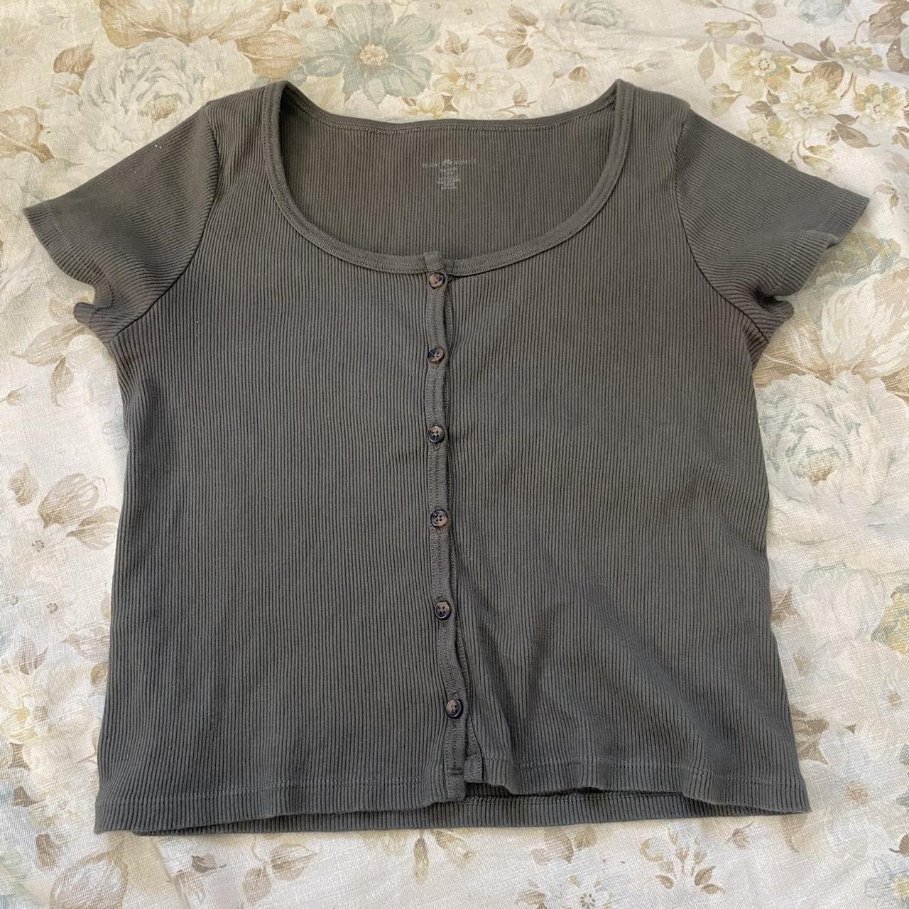Brandy Melville Women's Green Shirt Depop