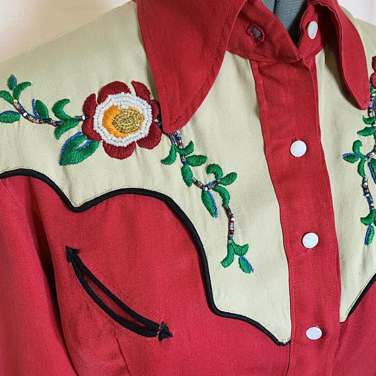 Vintage Blouse // 50s Western Shirt - AMAZING... - Depop