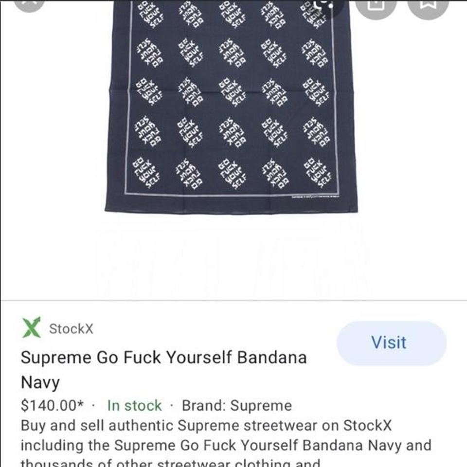 supreme go fuck yourself bandana scarf - Depop