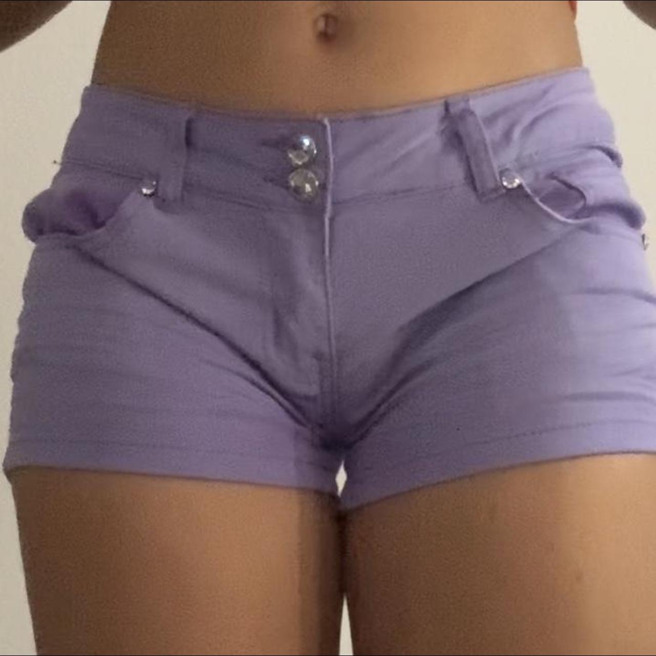 Crystal Doll Women's Silver and Purple Shorts