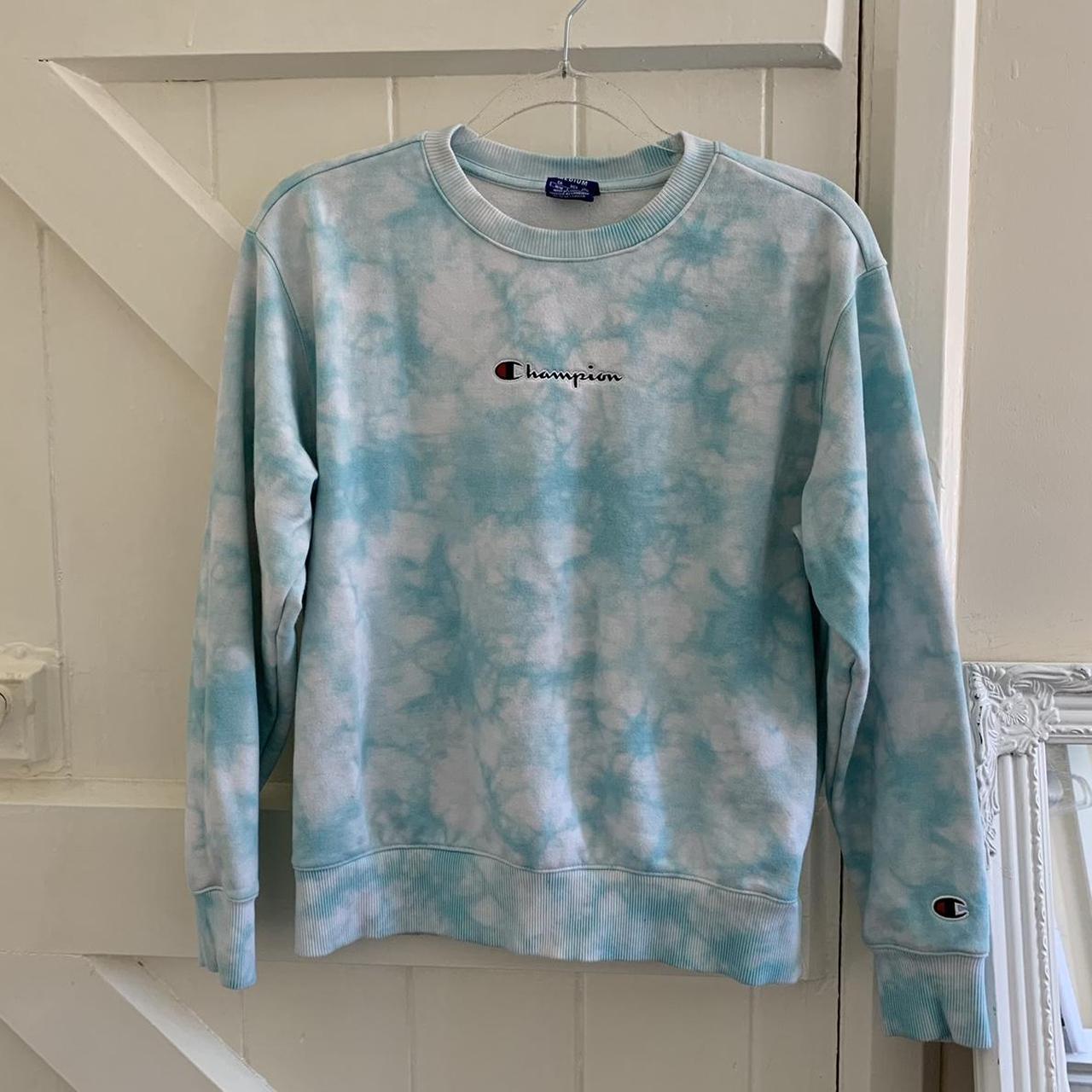 Champion blue tie dye crew neck