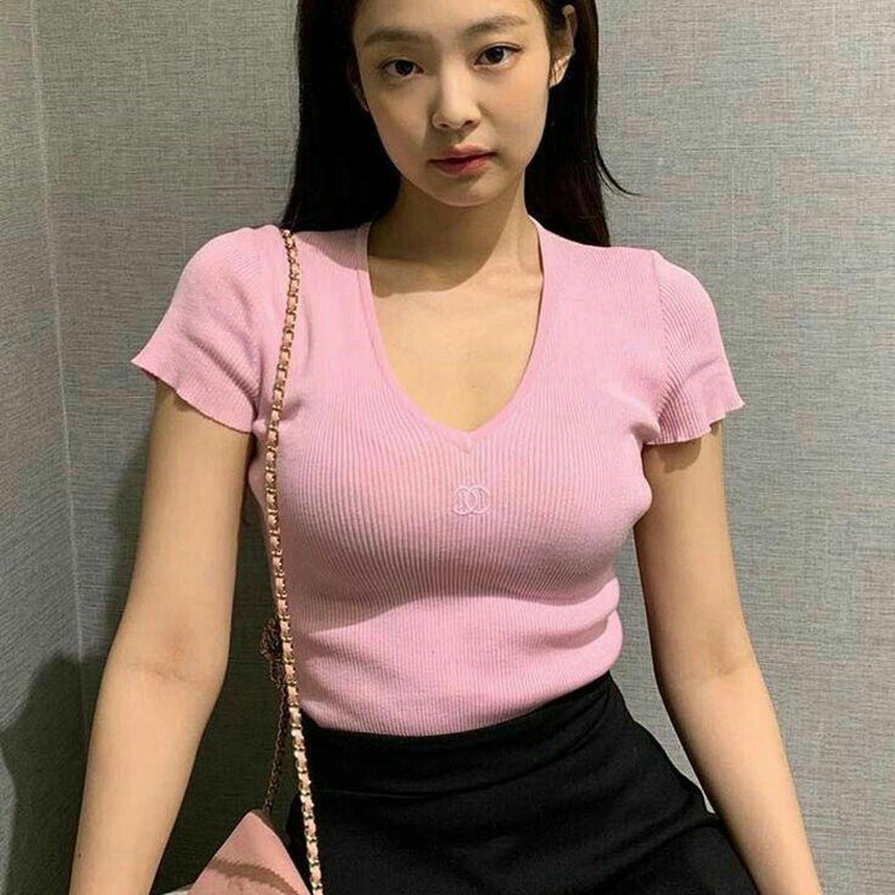 1996 AUTHENTIC VINTAGE CHANEL baby pink top with cc
