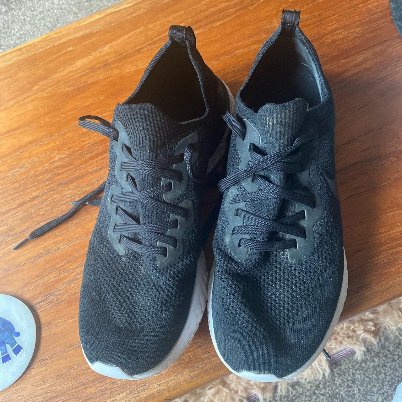 nike epic react flyknit trainers barely worn... - Depop