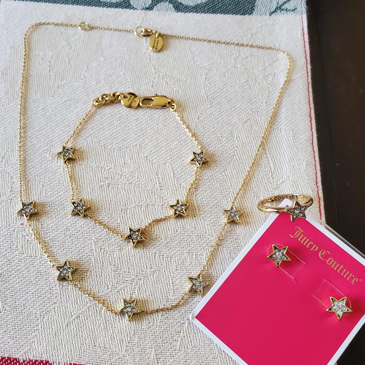 Juicy couture gold necklace and bracelet set has - Depop