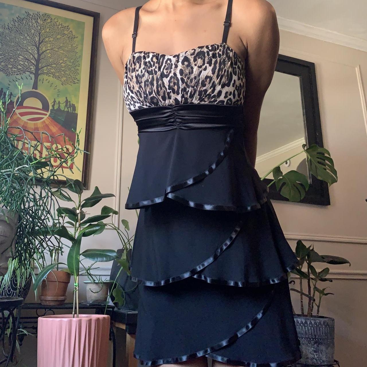 Product Image 2 - Black ruffled dress with cheetah