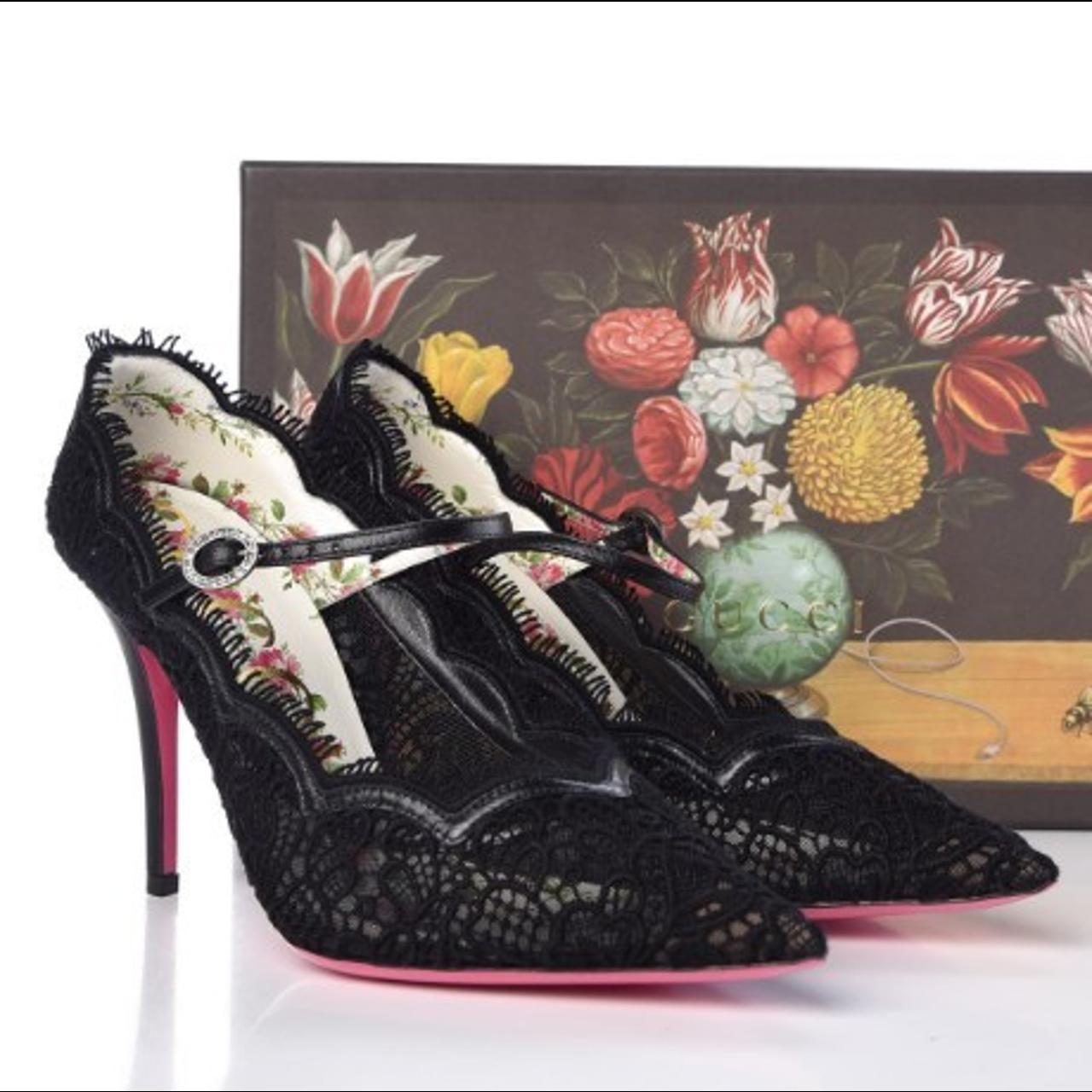 gucci lace pizzo venice pumps