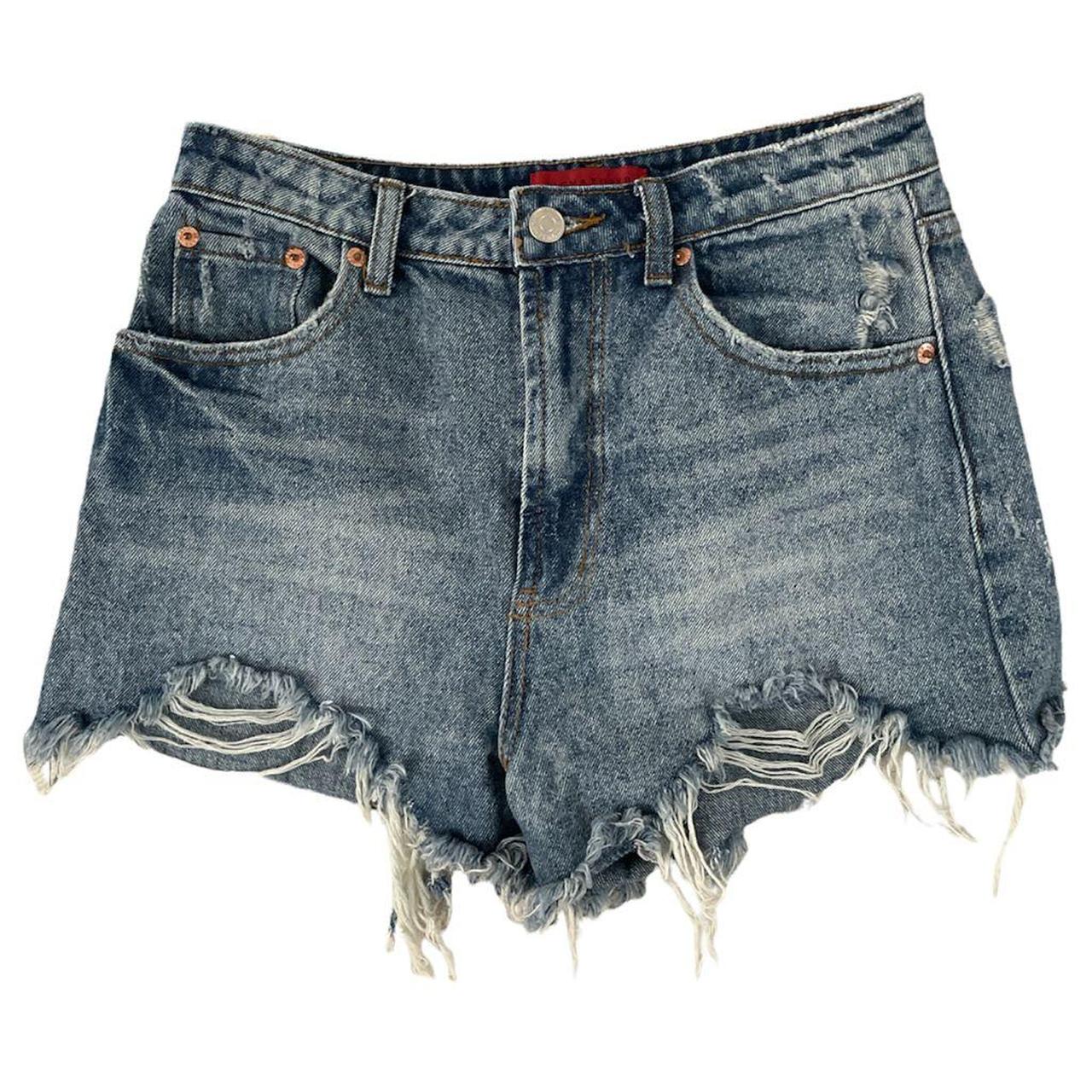 Signature High Waisted Cutoff Denim Shorts Small.... - Depop